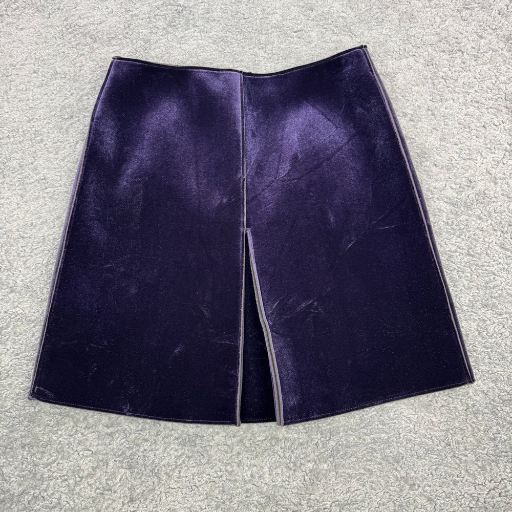 Emporio Armani Purple Velvet Mini Skirt A-Line Made in Italy Size IT 40 US 4